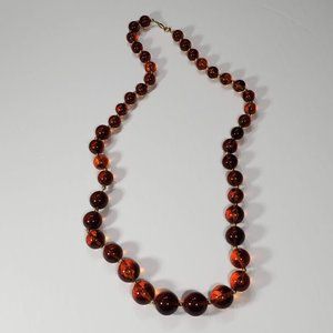 Vintage Napier Amber Lucite BeadNecklace